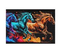 Puzzle for Adults 38x26cm/1000pcs Flaming Horses A Digital Artwork Puzzle for Adults Brain Teaser Game Difficult Challenge for Is Ideal As A Gift 38x26cm/1000pcs