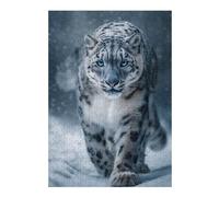 Puzzle for Adults 38x26cm/1000pcs Snow Leopard Portrait in Winter Snow Jigsaw Puzzle Fun Games Wall Decoration Unique Gifts for Birthday And Christmas 38x26cm/1000pcs