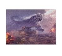 Puzzle for Adults 38x26cm/1000pcs Titanic Battle Tiger Vs. Tanks Puzzle for Adults Brain Teaser Game Difficult Challenge for Is Ideal As A Gift 38x26cm/1000pcs