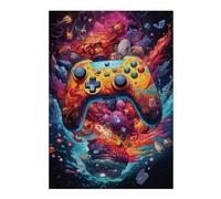 Puzzle for Adults 38x26cm/1000pcs Vibrant Gaming Controller Artwork -40 Teenagers Puzzles Brain Teaser Game Hand Speed Race Birthday And Unique Gifts 38x26cm/1000pcs