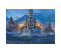 Puzzle for Adults 38x26cm/1000pcs Warship Battle Ocean Clash Puzzle for Adults Brain Teaser Game Difficult Challenge for Is Ideal As A Gift 38x26cm/1000pcs