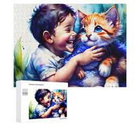 Puzzle for Adults 500 PCS Baby's First Cat Adventure Puzzle for Adults Brain Teaser Game Difficult Challenge for Is Ideal As A Gift 500 PCS