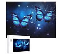 Puzzle for Adults 500 PCS Blue Butterflies in Twilight Sky Puzzle for Adults Brain Teaser Game Difficult Challenge for Is Ideal As A Gift 500 PCS