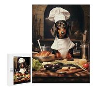 Puzzle for Adults 500 PCS Chef Dachshund Adult Jigsaw Puzzles Hand Speed Race Parent-child Interaction Deal As Gifts for The Whole Family 500 PCS