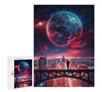 Puzzle for Adults 500 PCS Cityscape Under A Cosmic Sky -1 Puzzle for Adults Brain Teaser Game Difficult Challenge for Is Ideal As A Gift 500 PCS