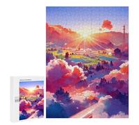 Puzzle for Adults 500 PCS Cloudy Sunset Fantasy Puzzle for Adults Brain Teaser Game Difficult Challenge for Is Ideal As A Gift 500 PCS