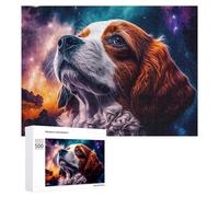 Puzzle for Adults 500 PCS Cosmic Canine A Dog in Space Artwork Puzzle for Adults Brain Teaser Game Difficult Challenge for Is Ideal As A Gift 500 PCS