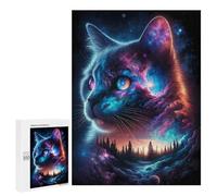 Puzzle for Adults 500 PCS Cosmic Cat Adult Jigsaw Puzzles Hand Speed Race Parent-child Interaction Deal As Gifts for The Whole Family 500 PCS