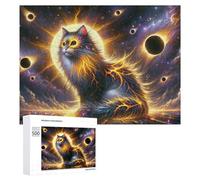 Puzzle for Adults 500 PCS Cosmic Cat Aurora-1 Puzzle for Adults Brain Teaser Game Difficult Challenge for Is Ideal As A Gift 500 PCS