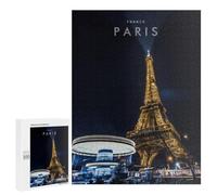Puzzle for Adults 500 PCS Eiffel Tower Illuminated Night Puzzle for Adults Brain Teaser Game Difficult Challenge for Is Ideal As A Gift 500 PCS