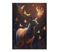 Puzzle for Adults 500 PCS Enchanted Deer with Butterflies Adult Puzzles Hands-on Game Precision Cutting Unique Gifts for Birthday And Christmas 500 PCS