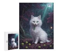 Puzzle for Adults 500 PCS Enchanted Forest Moonlit Cat Adult Jigsaw Puzzles Hand Speed Race Parent-child Interaction Deal As Gifts for The Whole Family 500 PCS