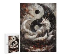 Puzzle for Adults 500 PCS Fox And Yin Yang Puzzle for Adults Anti-Stress Toys Home Decoration Unique Gifts for Birthday And Christmas 500 PCS