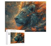 Puzzle for Adults 500 PCS Galactic Lion Majesty Puzzle for Adults Brain Teaser Game Difficult Challenge for Is Ideal As A Gift 500 PCS