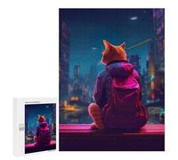 Puzzle for Adults 500 PCS Ginger Cat Jacket Backpack Puzzle for Adults Anti-Stress Toys Home Decoration Unique Gifts for Birthday And Christmas 500 PCS