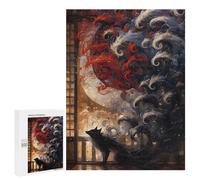 Puzzle for Adults 500 PCS Kitsune with Nine Tails Adult Jigsaw Puzzle Family Game Home Decoration Unique Gifts for Birthday And Christmas 500 PCS