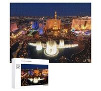 Puzzle for Adults 500 PCS Las Vegas Night Lights A City That Never Sleeps Puzzle for Adults Brain Teaser Game Difficult Challenge for Is Ideal As A Gift 500 PCS