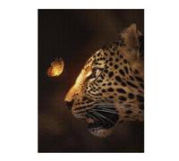 Puzzle for Adults 500 PCS Leopard Glowing Butterfly Adult Puzzles Hands-on Game Precision Cutting Unique Gifts for Birthday And Christmas 500 PCS