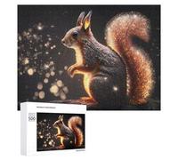 Puzzle for Adults 500 PCS Magical Glittering Squirrel Puzzle for Adults Brain Teaser Game Difficult Challenge for Is Ideal As A Gift 500 PCS