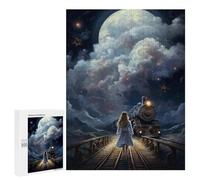 Puzzle for Adults 500 PCS Moonlit Journey Puzzle for Adults Brain Teaser Game Difficult Challenge for Is Ideal As A Gift 500 PCS