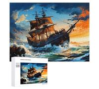 Puzzle for Adults 500 PCS Oceanic Adventure A Pirate Ship's Journey Puzzle for Adults Brain Teaser Game Difficult Challenge for Is Ideal As A Gift 500 PCS