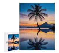 Puzzle for Adults 500 PCS Palm Tree Sunset Reflection Adult Jigsaw Puzzle Family Game Home Decoration Unique Gifts for Birthday And Christmas 500 PCS