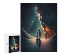 Puzzle for Adults 500 PCS Space Sail Boat Milky Way Adult Jigsaw Puzzle Family Game Home Decoration Unique Gifts for Birthday And Christmas 500 PCS