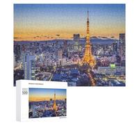 Puzzle for Adults 500 PCS Tokyo Tower at Sunset Puzzle for Adults Brain Teaser Game Difficult Challenge for Is Ideal As A Gift 500 PCS