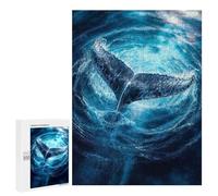Puzzle for Adults 500 PCS Whale Tail Oceans Deep Blue Adult Jigsaw Puzzles Hand Speed Race Parent-child Interaction Deal As Gifts for The Whole Family 500 PCS