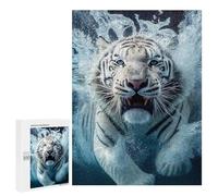 Puzzle for Adults 500 PCS White Tiger Underwater Puzzle for Adults Brain Teaser Game Difficult Challenge for Is Ideal As A Gift 500 PCS