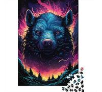 Puzzle for Adults 500 Piece Jigsaw Puzzle Artistic Wild Boar Jigsaw Puzzles for Adults Kids Wooden Jigsaw Learning Educational Toy 500pcs (52x38cm)