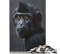 Puzzle for Adults 500 Piece Jigsaw Puzzle Black Monkey Portrait Jigsaw Puzzles for Adults Kids Wooden Jigsaw Learning Educational Toy 500pcs (52x38cm)