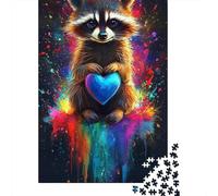 Puzzle for Adults 500 Piece Jigsaw Puzzle Cute_raccoon Jigsaw Puzzles for Adults Kids Wooden Jigsaw Learning Educational Toy 500pcs (52x38cm)