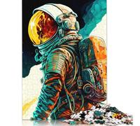 Puzzle for Adults 500 Piece Jigsaw Puzzle Painting Astronaut Jigsaw Puzzles for Adults Kids Wooden Jigsaw Learning Educational Toy 500pcs (52x38cm)