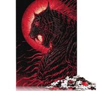 Puzzle for Adults 500 Piece Jigsaw Puzzle Tiger Red Mystic Jigsaw Puzzles for Adults Kids Wooden Jigsaw Learning Educational Toy 500pcs (52x38cm)