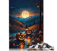Puzzle for Adults 500 Piece Jigsaw Puzzle Two Halloween Pumpkins Jigsaw Puzzles for Adults Kids Wooden Jigsaw Learning Educational Toy 500pcs (52x38cm)