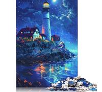 Puzzle for Adults 500 Pieces Neon Lighthouse Jigsaw Puzzles for Adults Jigsaw Puzzle for Teens Puzzle Game Toy Gift 500pcs (52x38cm)