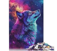 Puzzle for Adults 500 Pieces Psychedelic Colorful Exotic Wolf Jigsaw Puzzles for Adults Jigsaw Puzzle for Teens Puzzle Game Toy Gift 500pcs (52x38cm)