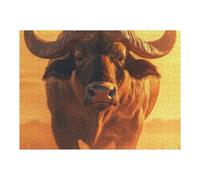Puzzle for Adults 52x38cm/1000pcs African Buffalo Sunset Portrait Jigsaw Puzzle Fun Games Wall Decoration Unique Gifts for Birthday And Christmas 52x38cm/1000pcs