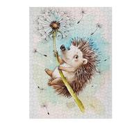 Puzzle for Adults 52x38cm/1000pcs Hedgehog with Dandelion Seed Jigsaw Puzzle Fun Games Wall Decoration Unique Gifts for Birthday And Christmas 52x38cm/1000pcs