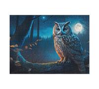 Puzzle for Adults 52x38cm/1000pcs Night Owl in Moonlit Forest Puzzle for Adults Brain Teaser Game Difficult Challenge for Is Ideal As A Gift 52x38cm/1000pcs