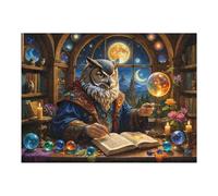 Puzzle for Adults 52x38cm/1000pcs Owl Wizard's Enchanted Study Puzzle for Adults Brain Teaser Game Difficult Challenge for Is Ideal As A Gift 52x38cm/1000pcs