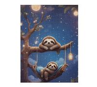 Puzzle for Adults 52x38cm/1000pcs Sloths in Moonlit Tree Teenagers Puzzles Brain Teaser Game Hand Speed Race Birthday And Unique Gifts 52x38cm/1000pcs