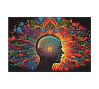 Puzzle for Adults 75x50cm/1000pcs Colorful Mind Artistic Representation of Mental Complexity Puzzle for Adults Brain Teaser Game Difficult Challenge for Is Ideal As A Gift 75x50cm/1000pcs