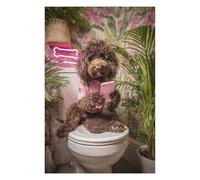 Puzzle for Adults 75x50cm/1000pcs Dog on Toilet with Phone Jigsaw Puzzle Fun Games Wall Decoration Unique Gifts for Birthday And Christmas 75x50cm/1000pcs