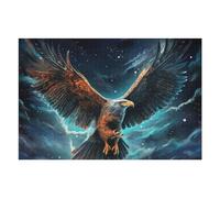 Puzzle for Adults 75x50cm/1000pcs Eagle Soaring Through Starry Sky Puzzle for Adults Brain Teaser Game Difficult Challenge for Is Ideal As A Gift 75x50cm/1000pcs