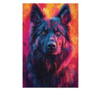Puzzle for Adults 75x50cm/1000pcs German Shepherd Mix Pop Art Style Portrait Puzzle for Adults Brain Teaser Game Difficult Challenge for Is Ideal As A Gift 75x50cm/1000pcs