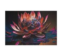 Puzzle for Adults 75x50cm/1000pcs Painted Lotus Reflections Puzzle for Adults Brain Teaser Game Difficult Challenge for Is Ideal As A Gift 75x50cm/1000pcs