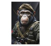 Puzzle for Adults 75x50cm/1000pcs Soldier Chimpanzee Funny Puzzle for Adults Brain Teaser Game Difficult Challenge for Is Ideal As A Gift 75x50cm/1000pcs