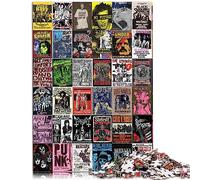 puzzle for adults and children vintage collage 1000 Pieces Jigsaw Puzzles Wooden Jigsaw Suitable for adults and children 12 and up Challenging Game Gifts Size: 50x75cm